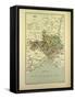 Map of Gard France-null-Framed Stretched Canvas