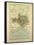 Map of Gard France-null-Framed Stretched Canvas