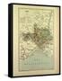 Map of Gard France-null-Framed Stretched Canvas