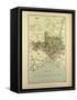 Map of Gard France-null-Framed Stretched Canvas