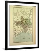 Map of Gard France-null-Framed Giclee Print