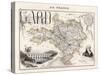 Map of Gard France-Alexandre Vuillemin-Stretched Canvas