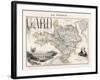 Map of Gard France-Alexandre Vuillemin-Framed Art Print