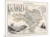 Map of Gard France-Alexandre Vuillemin-Mounted Art Print