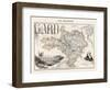 Map of Gard France-Alexandre Vuillemin-Framed Art Print