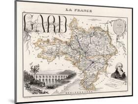 Map of Gard France-Alexandre Vuillemin-Mounted Art Print