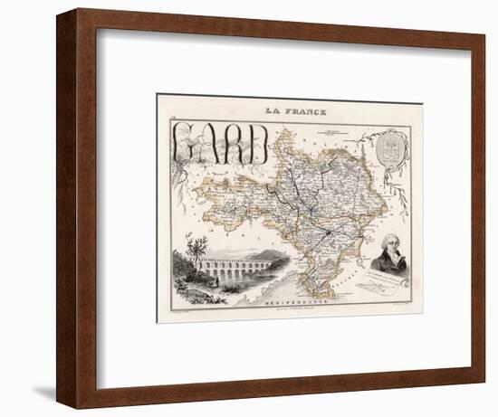 Map of Gard France-Alexandre Vuillemin-Framed Art Print