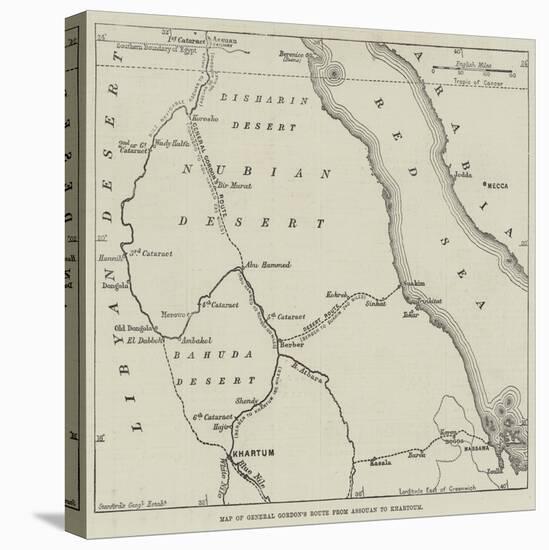 Map of General Gordon's Route from Assouan to Khartoum-null-Stretched Canvas