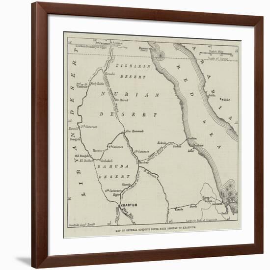 Map of General Gordon's Route from Assouan to Khartoum-null-Framed Giclee Print