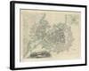 Map of Geneva, with an Illustrated 'View of the City', 1847-null-Framed Giclee Print