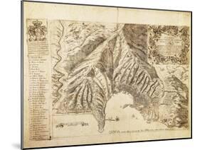 Map of Genoa, Italy with New City Walls, 1695-null-Mounted Giclee Print