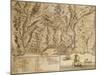 Map of Genoa with Encampments Erected During 1747 Siege and Surrounding Lands and Valleys-null-Mounted Giclee Print