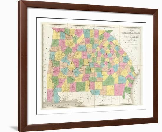 Map of Georgia and Alabama, c.1839-David H^ Burr-Framed Art Print