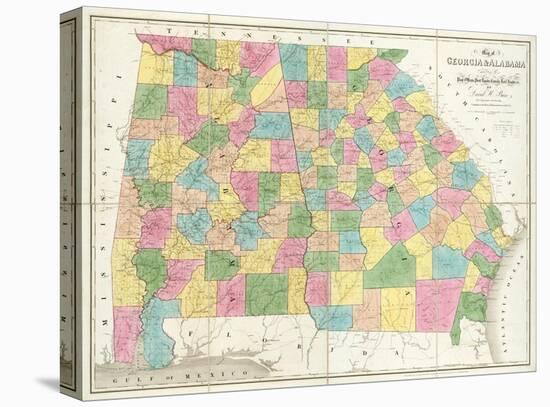 Map of Georgia and Alabama, c.1839-David H^ Burr-Stretched Canvas