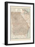 Map of Georgia. United States. Inset Maps of Savannah and Vicinity, Chickamauga National Park-Encyclopaedia Britannica-Framed Art Print