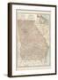 Map of Georgia. United States. Inset Maps of Savannah and Vicinity, Chickamauga National Park-Encyclopaedia Britannica-Framed Art Print