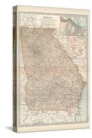 Map of Georgia. United States. Inset Maps of Savannah and Vicinity, Chickamauga National Park-Encyclopaedia Britannica-Stretched Canvas