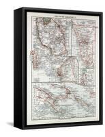 Map of German Colonies German New Guinea Cameroon 1899-null-Framed Stretched Canvas