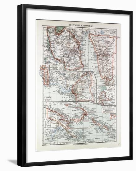 Map of German Colonies German New Guinea Cameroon 1899-null-Framed Giclee Print