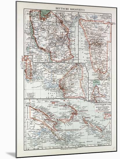 Map of German Colonies German New Guinea Cameroon 1899-null-Mounted Giclee Print