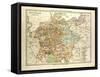 Map of Germany in 1378-null-Framed Stretched Canvas