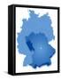 Map of Germany Where Bavaria (Freistaat Bayern) is Pulled Out-BENGUHAN-Framed Stretched Canvas