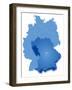 Map of Germany Where Bavaria (Freistaat Bayern) is Pulled Out-BENGUHAN-Framed Art Print