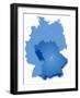 Map of Germany Where Bavaria (Freistaat Bayern) is Pulled Out-BENGUHAN-Framed Art Print