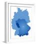 Map of Germany Where Bavaria (Freistaat Bayern) is Pulled Out-BENGUHAN-Framed Art Print