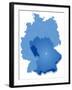 Map of Germany Where Bavaria (Freistaat Bayern) is Pulled Out-BENGUHAN-Framed Art Print