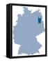 Map of Germany Where Berlin is Pulled Out-BENGUHAN-Framed Stretched Canvas