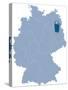 Map of Germany Where Berlin is Pulled Out-BENGUHAN-Stretched Canvas