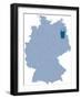 Map of Germany Where Berlin is Pulled Out-BENGUHAN-Framed Art Print
