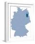 Map of Germany Where Berlin is Pulled Out-BENGUHAN-Framed Art Print