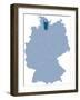 Map of Germany Where Hamburg (Freie Und Hansestadt Hamburg) is Pulled Out-BENGUHAN-Framed Art Print