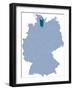 Map of Germany Where Hamburg (Freie Und Hansestadt Hamburg) is Pulled Out-BENGUHAN-Framed Art Print