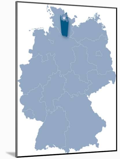 Map of Germany Where Hamburg (Freie Und Hansestadt Hamburg) is Pulled Out-BENGUHAN-Mounted Art Print