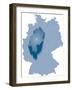 Map of Germany Where Hesse (Hessen) is Pulled Out-BENGUHAN-Framed Art Print