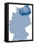 Map of Germany Where Mecklenburg-Vorpommern is Pulled Out-BENGUHAN-Framed Stretched Canvas