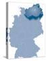 Map of Germany Where Mecklenburg-Vorpommern is Pulled Out-BENGUHAN-Stretched Canvas