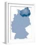 Map of Germany Where Mecklenburg-Vorpommern is Pulled Out-BENGUHAN-Framed Art Print