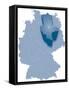 Map of Germany Where Saxony-Anhalt is Pulled Out-BENGUHAN-Framed Stretched Canvas