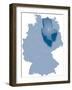 Map of Germany Where Saxony-Anhalt is Pulled Out-BENGUHAN-Framed Art Print
