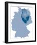 Map of Germany Where Saxony-Anhalt is Pulled Out-BENGUHAN-Framed Art Print