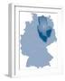 Map of Germany Where Saxony-Anhalt is Pulled Out-BENGUHAN-Framed Art Print