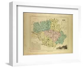 Map of Gers France-null-Framed Giclee Print