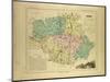 Map of Gers France-null-Mounted Giclee Print