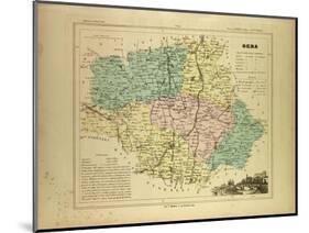 Map of Gers France-null-Mounted Giclee Print