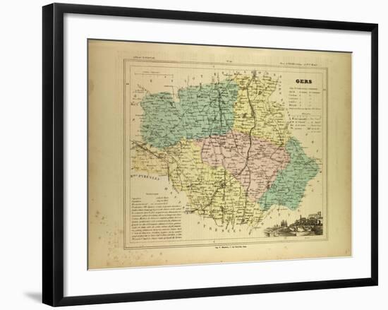 Map of Gers France-null-Framed Giclee Print