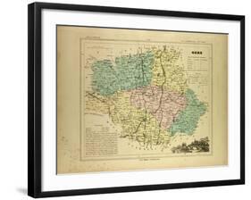 Map of Gers France-null-Framed Giclee Print